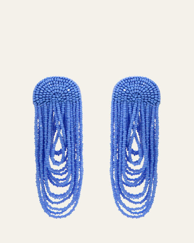 Beaded Double Curtain Earrings